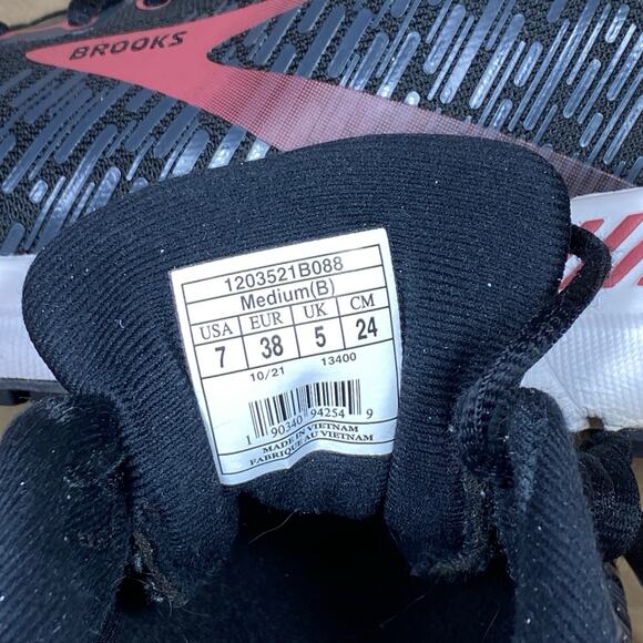 Brooks Womens Sz 7B Addiction GTS 15 Black Pink Running Trianing Shoes Sneakers - Picture 5 of 11